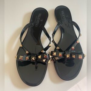 Valentino Rockstud Flat Thong Sandals